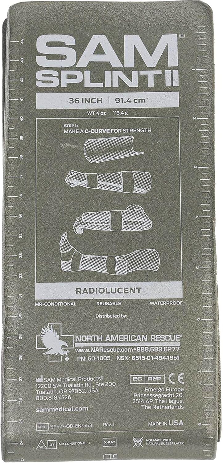 North American Rescue SAM Splint II, OD Green