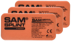 SAM Finger Splint, Orange/Blue (Pack of 3)