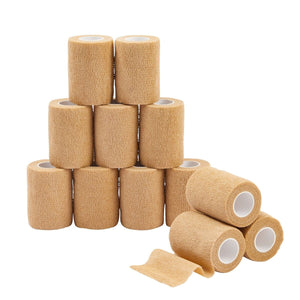 Self Adherent Cohesive Bandages 3" x 5 Yards - 12 Count, Tan